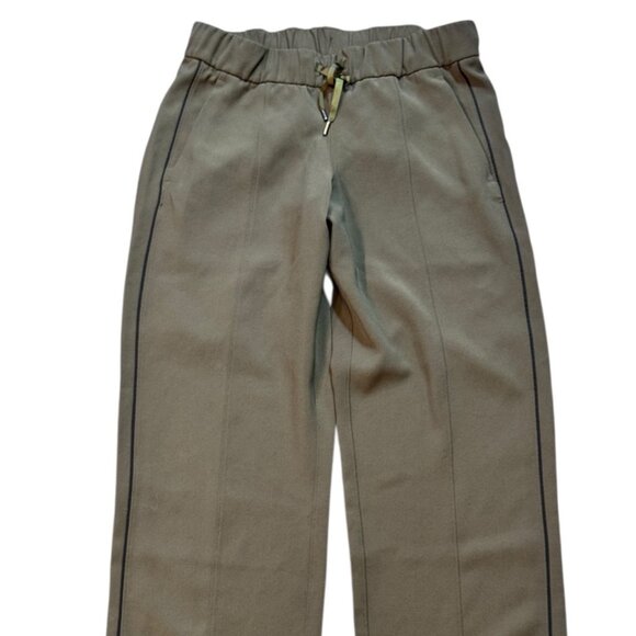 LULULEMON On The Right Track Pants Olive Green Size 6 EUC - Picture 2 of 7